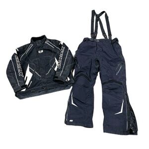 Castle X 2X Jacket Skidoo XL Snow Bibs  Black and White Snowmobile Suit Men